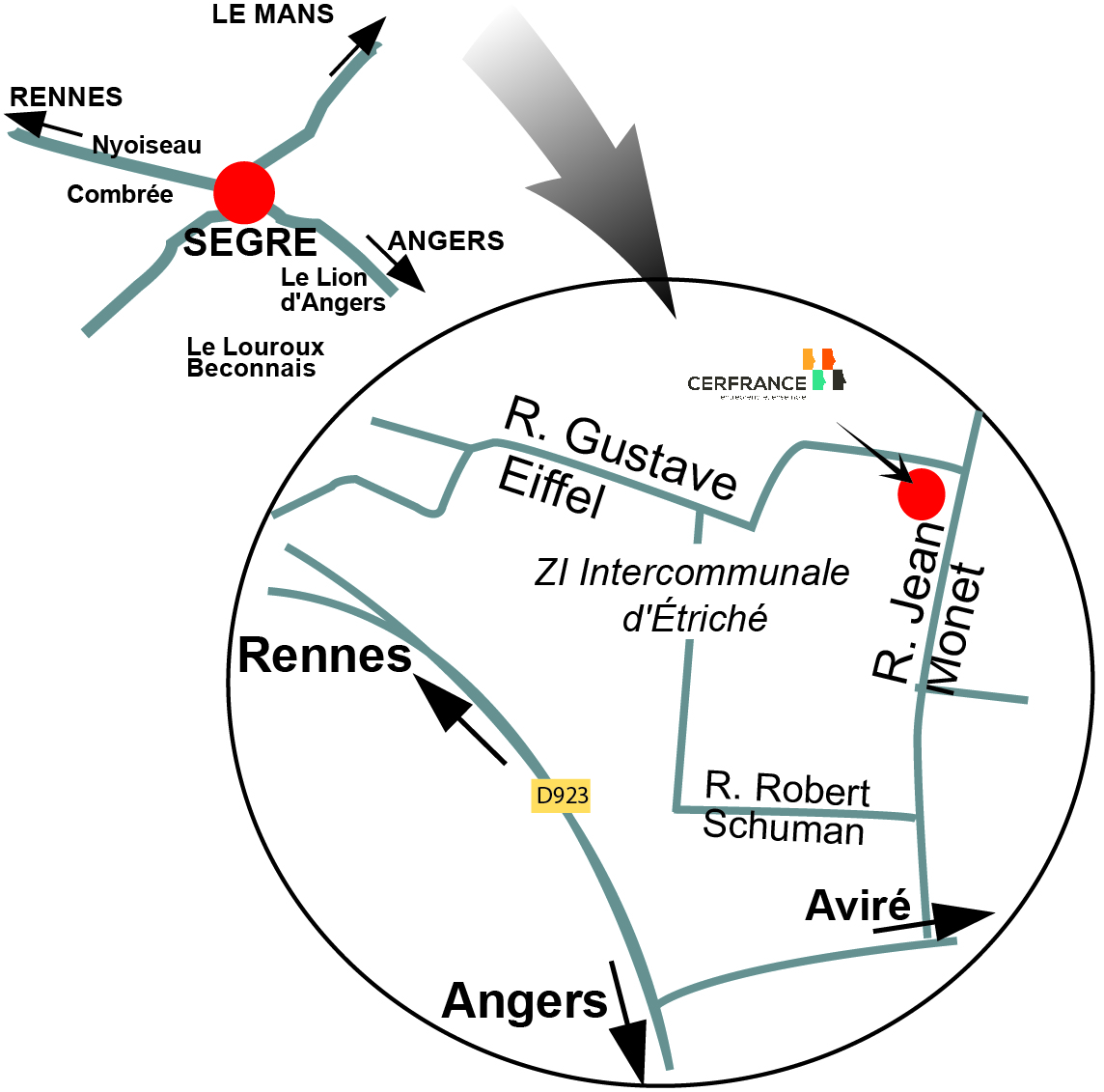 Plan d'accès de la salle de formation