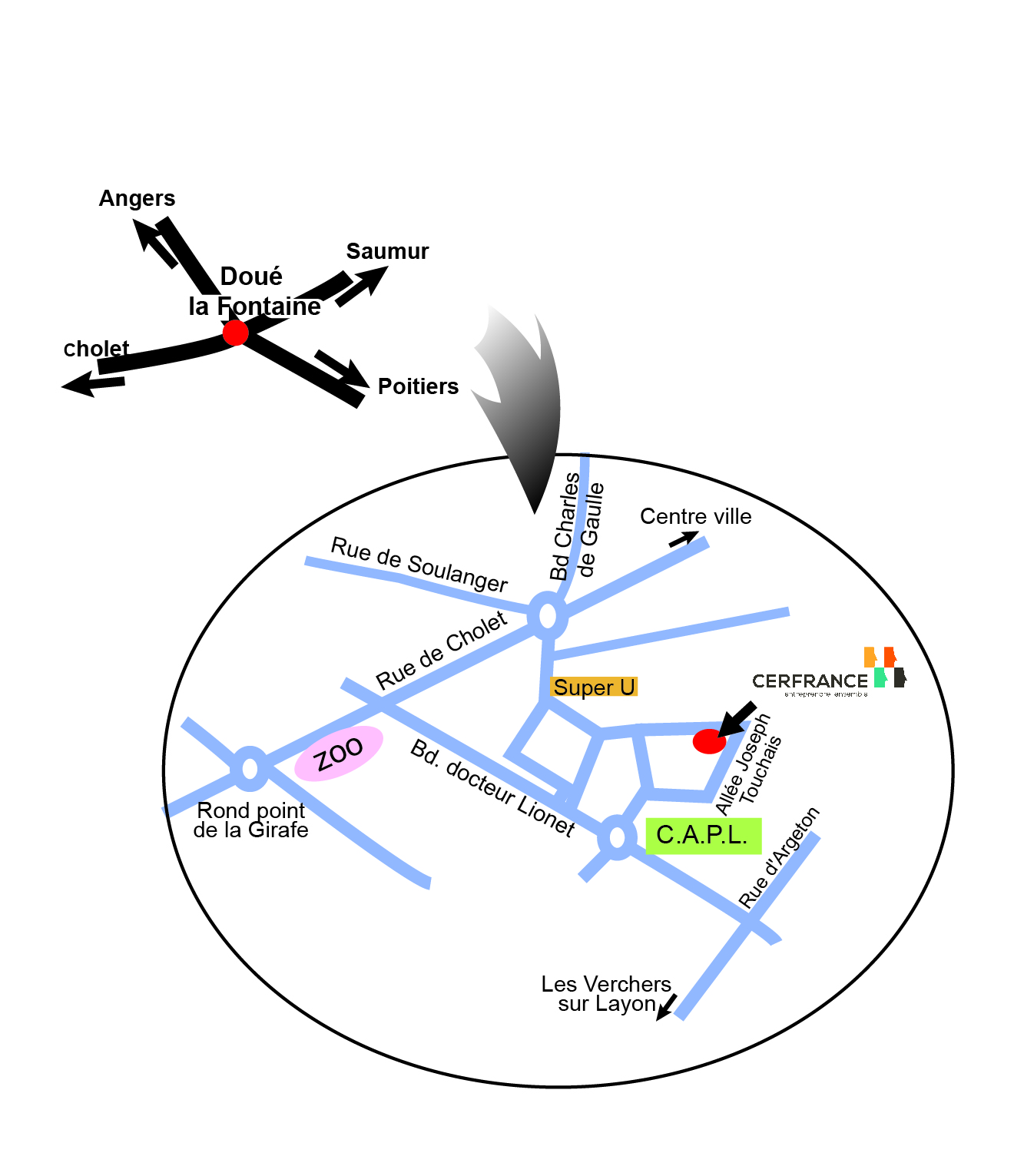 Plan d'accès de la salle de formation